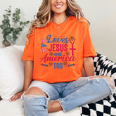 Loves Jesus and America Too | Patriot Faith Tee