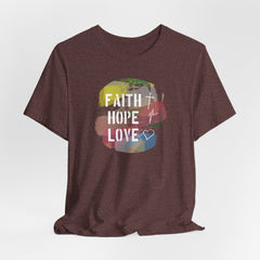 Faith Hope Love Brushstroke | Identity in Christ Tee