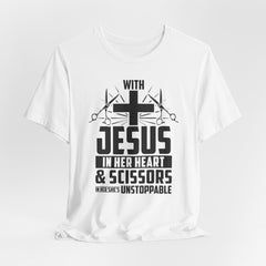 With Jesus and Scissors She’s Unstoppable | Women of Faith Tee