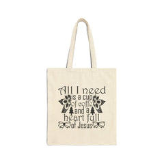 A Heart Full of Jesus & a Cup of Coffee | Christian Tote Bag