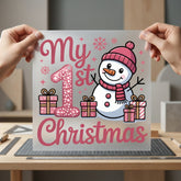 1st Christmas Snowman Kids Christmas Ready to Press DTF Transfer for Dtf