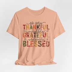 Thankful Grateful Blessed | Christian Thanksgiving T-Shirt