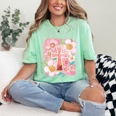 Floral Cross | Vibrant Faith & Grace Tee