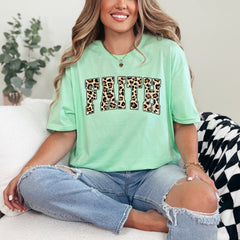FAITH Leopard Print | Bold Christian Statement Tee