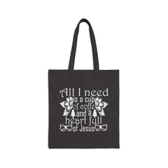 A Heart Full of Jesus & a Cup of Coffee | Christian Tote Bag