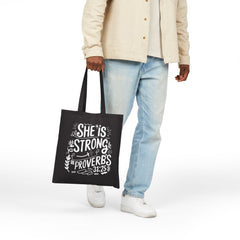 She Is Strong | Christian Tote Bag