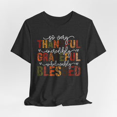 Thankful Grateful Blessed | Christian Thanksgiving T-Shirt