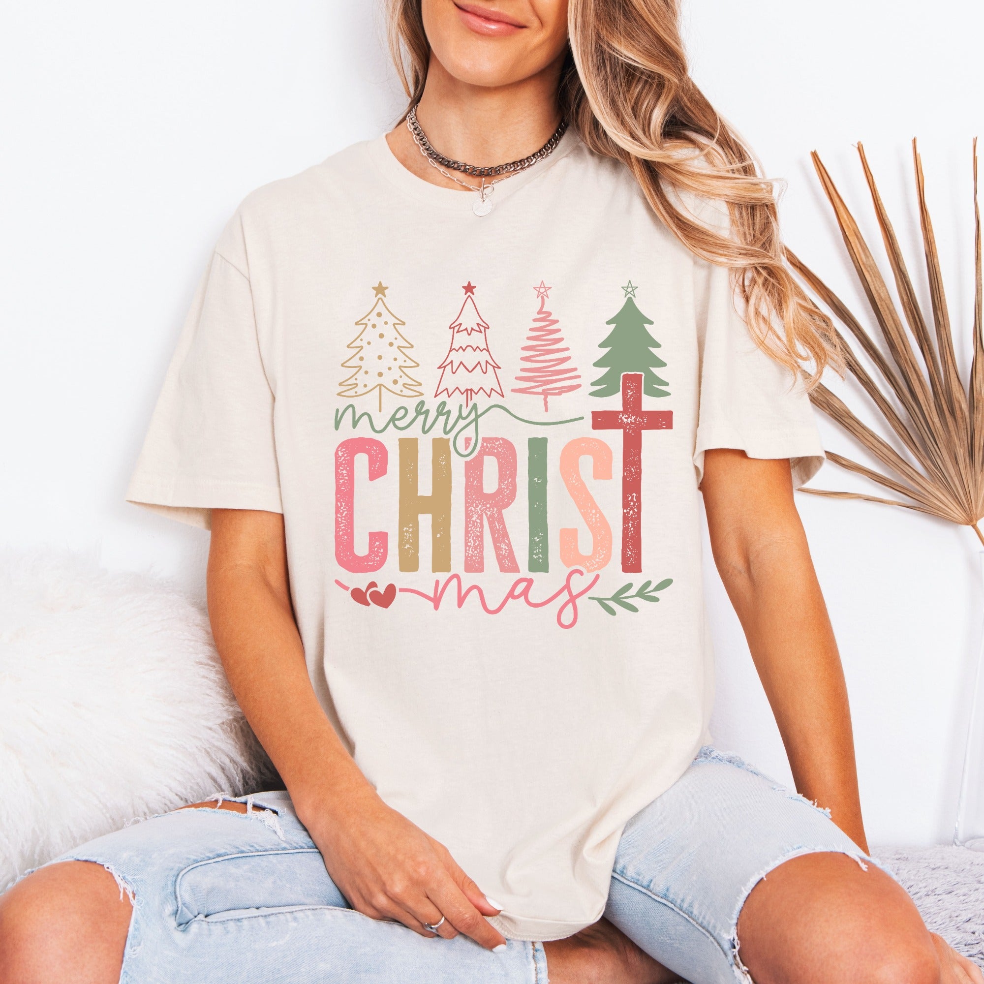 Merry Christ mas Cross | Christian Christmas Tee