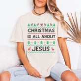 Christmas Is All About Jesus | Ugly Sweater Style Tee