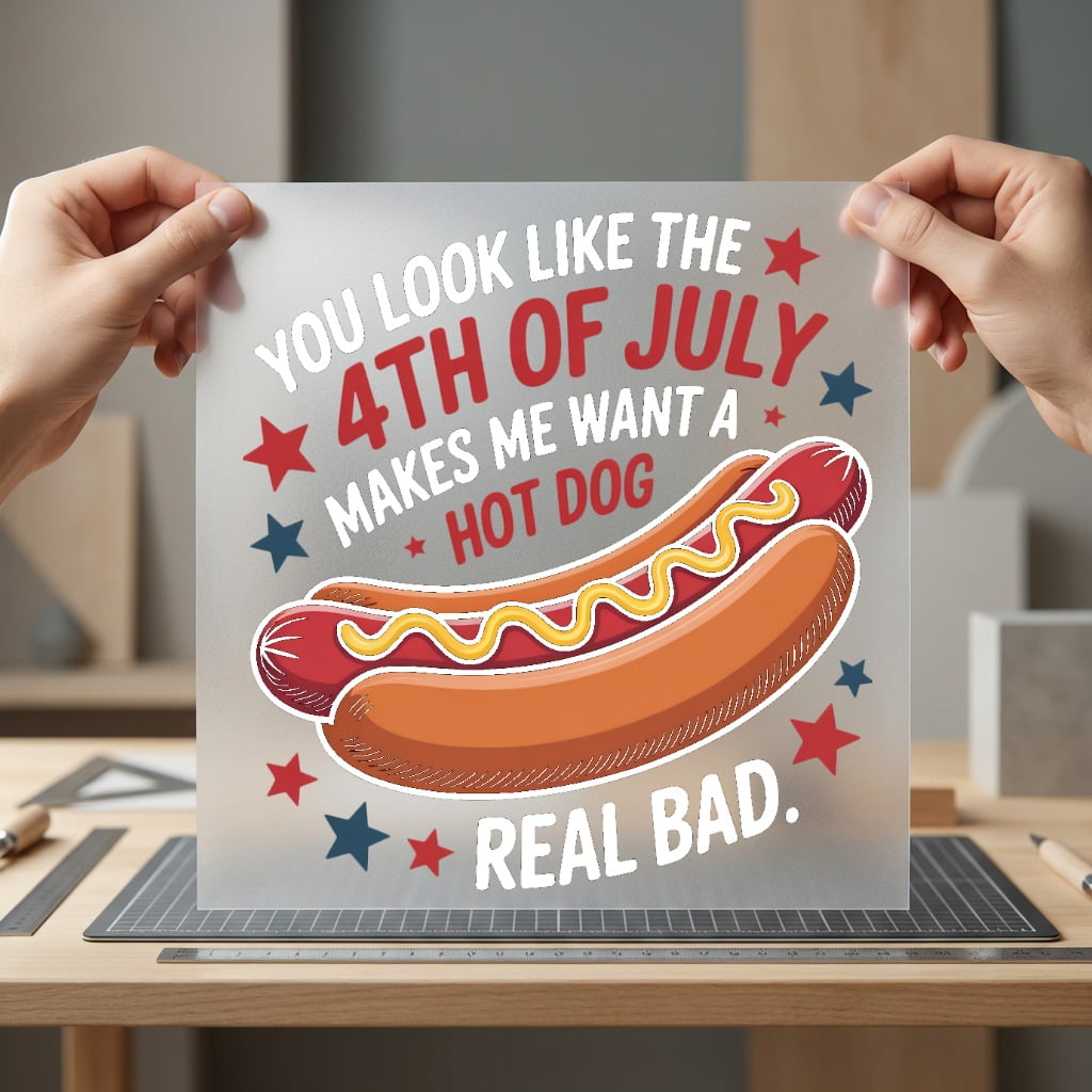 4th July Hot Dog 4th Of July Patriotic Ready to Press DTF Transfer for Dtf