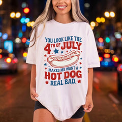 4th July Hot Dog 4th Of July Patriotic Ready to Press DTF Transfer for Dtf