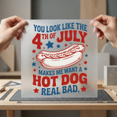 4th July Hot Dog 4th Of July Patriotic Ready to Press DTF Transfer for Dtf