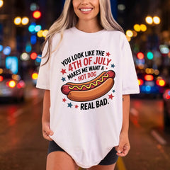 4th July Hot Dog 4th Of July Patriotic Ready to Press DTF Transfer for Dtf