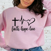 Faith Hope Love Heartbeat | Christian Affirmation Sweatshirt
