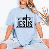Just Jesus Cross & Hearts Christian T-Shirt - Faith & Love Tee