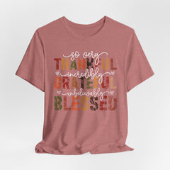 Thankful Grateful Blessed | Christian Thanksgiving T-Shirt