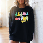 Jesus Loves You | Retro Rainbow Sweatshirt