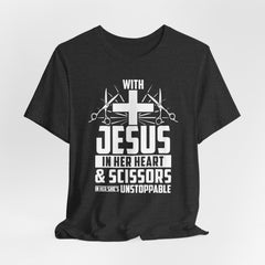 With Jesus and Scissors She’s Unstoppable | Women of Faith Tee