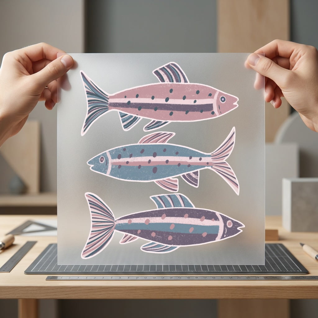 Abstract Fish Retro Style Retro Boho Ready to Press DTF Transfer for Dtf