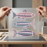 Abstract Fish Retro Style Retro Boho Ready to Press DTF Transfer for Dtf
