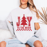 Joy To The Word Christmas Tree Comfort Tee - Unisex Holiday Graphic T-Shirt