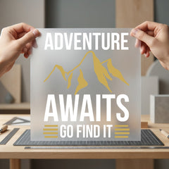 Adventure Awaits Mountains Retro Camping Ready to Press DTF Transfer for Dtf