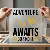 Adventure Awaits Mountains Retro Camping Ready to Press DTF Transfer for Dtf