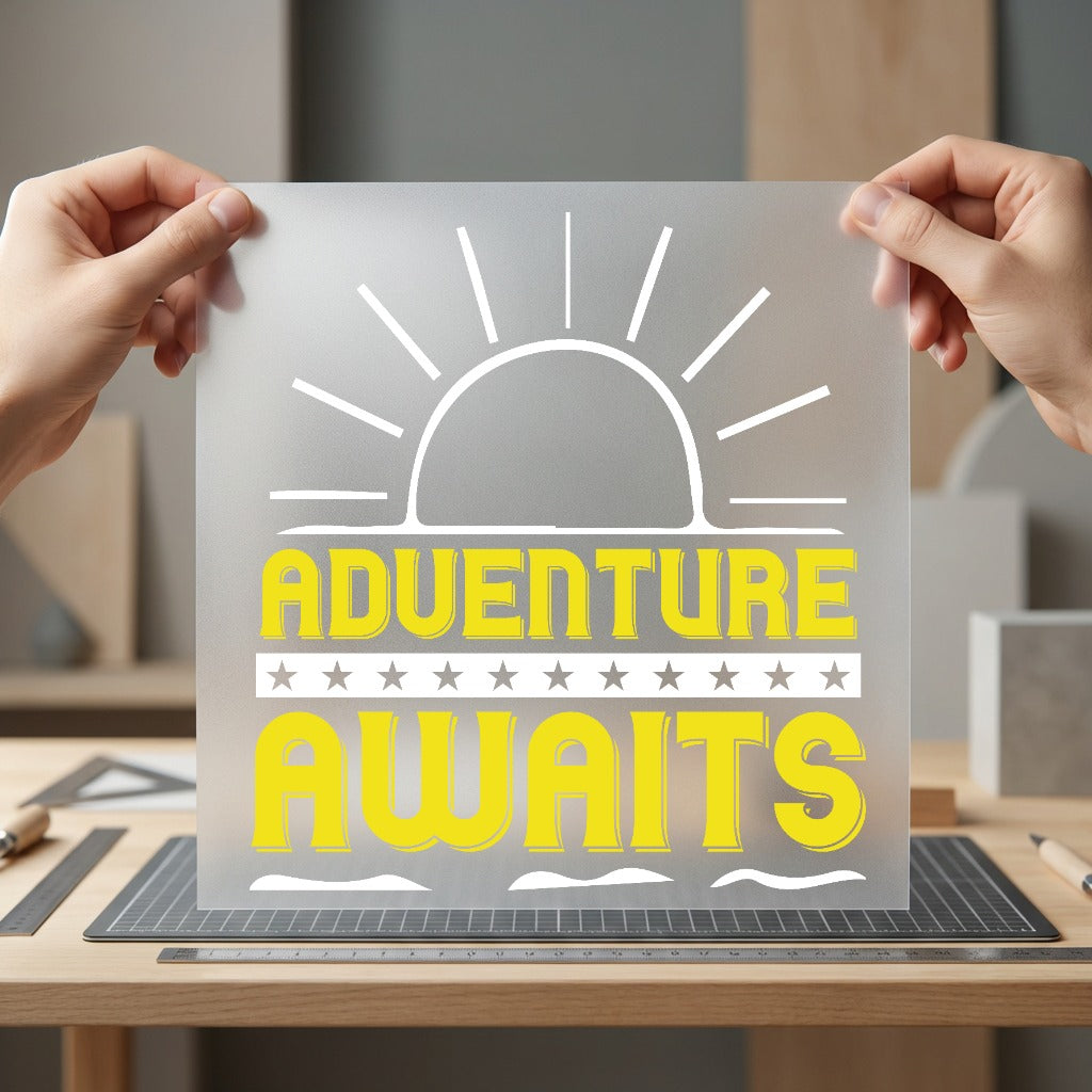 Adventure Awaits Sunrise Motivational Mountain Life Collection Good Vibes Collection Ready to Press DTF Transfer for Dtf