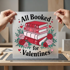 All Booked Valentines Romantic Valentine Floral Ready to Press DTF Transfer for Dtf