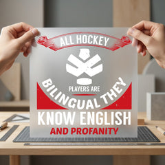 All Hockey Players Bilingual Funny Vintage Ready to Press DTF Transfer for Dtf