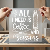 All Need Coffee Scissors Aesthetic Ready to Press DTF Transfer for Dtf