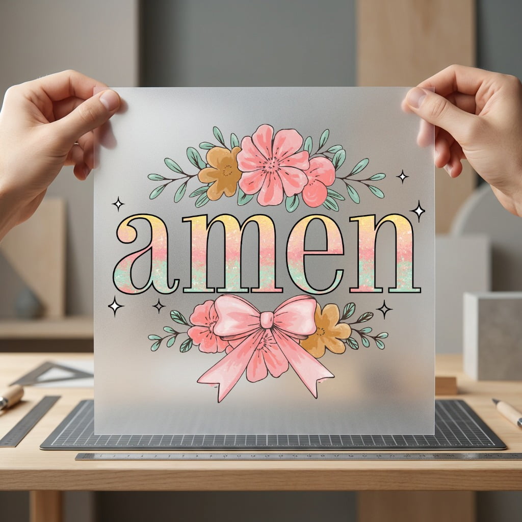 Amen Floral Plaid Faith-based Christian Faith Ready to Press DTF Transfer for Dtf