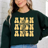 Amen Leopard Cross | Reverent Style Sweatshirt - Luckets.com