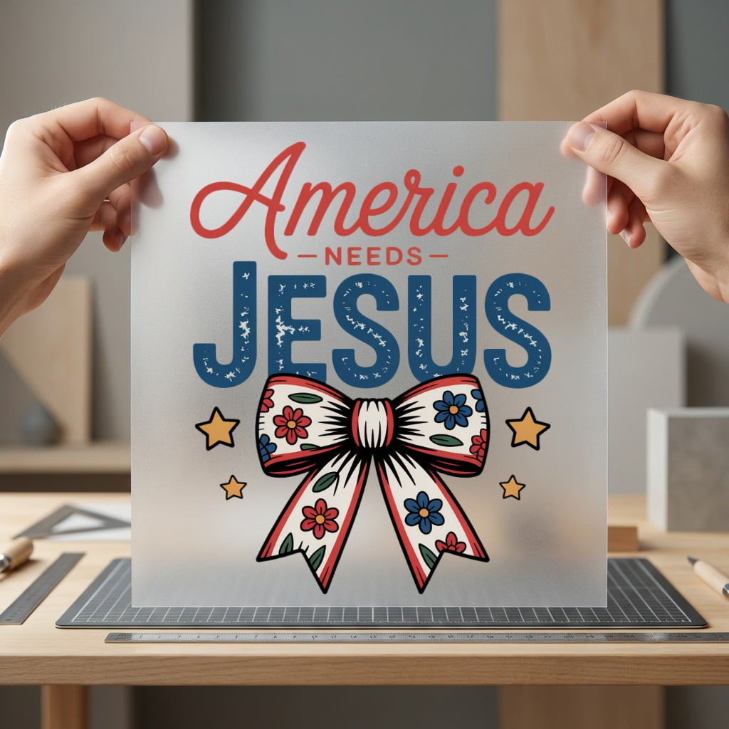 America Needs Jesus Floral 4th Of July Christian Ready to Press DTF Transfer for Dtf