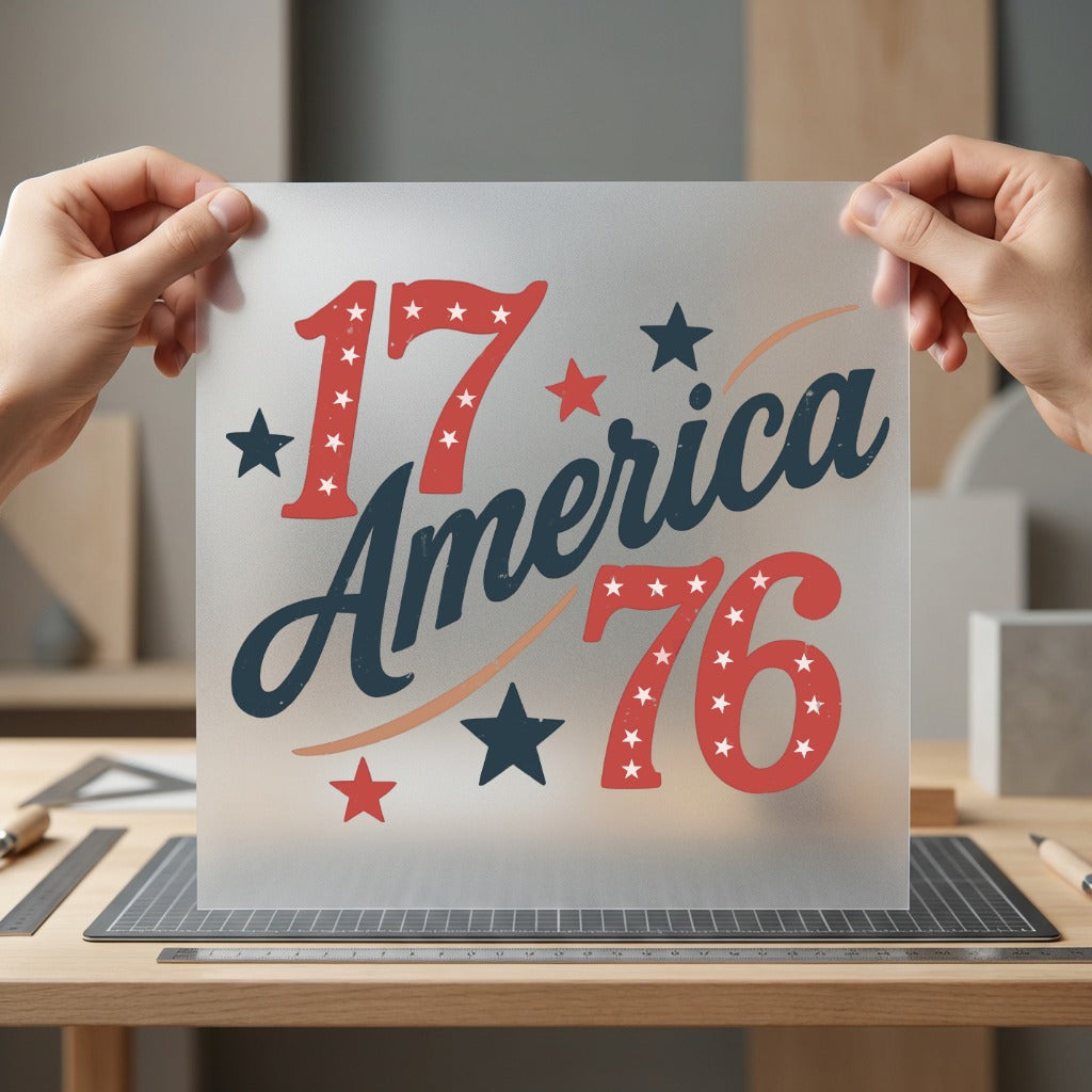 America Patriotic Script Diy 4th Of July Patriotic Ready to Press DTF Transfer for Dtf
