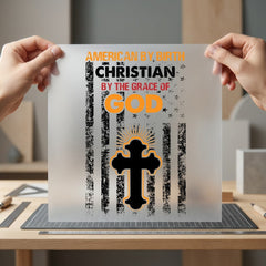 American Birth Christian Grace Christian Faith Ready to Press DTF Transfer for Dtf