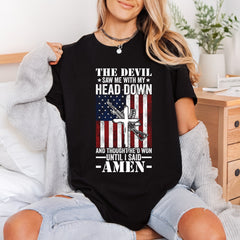 American Flag Cross Rifle Christian Faith Ready to Press DTF Transfer for Dtf