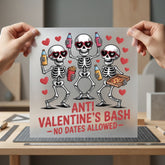Anti Valentine Bash Skeletons Halloween Valentine Ready to Press DTF Transfer for Dtf