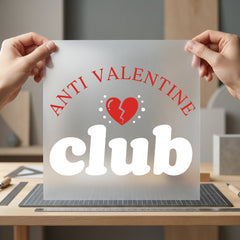 Anti Valentine Club Retro Valentine Funny Ready to Press DTF Transfer for Dtf