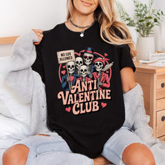 Anti Valentine Club Skeletons Valentine Funny Ready to Press DTF Transfer for Dtf