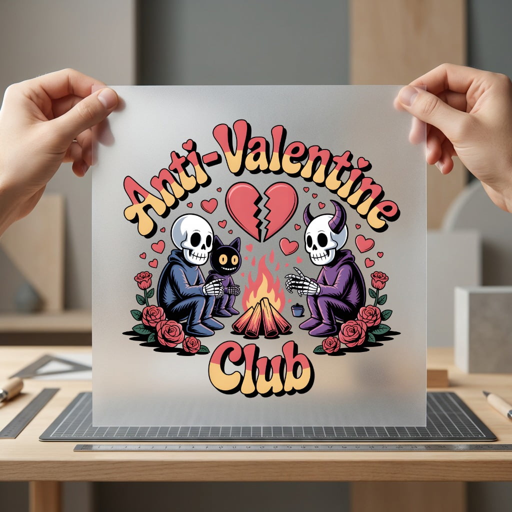 Anti-valentine Club Spooky Diy Halloween Valentine Ready to Press DTF Transfer for Dtf