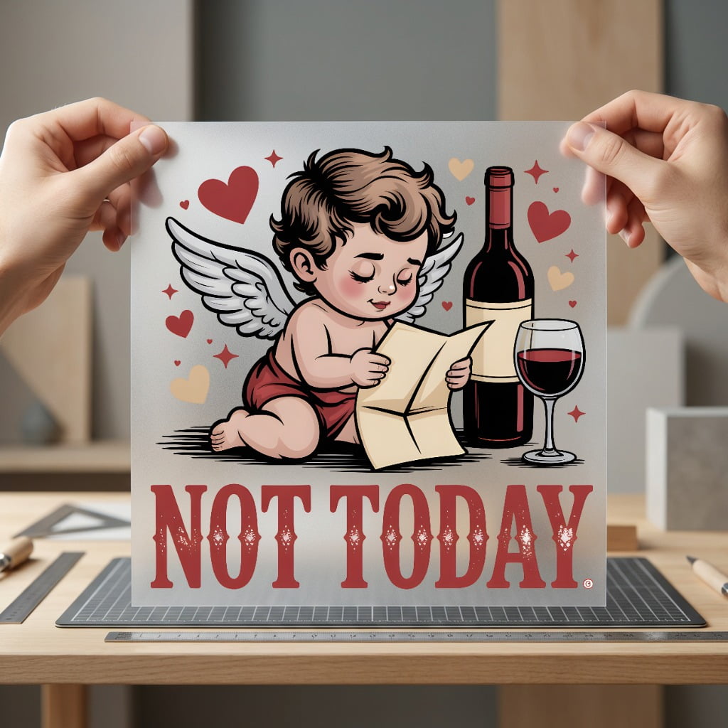 Anti-valentine Cupid Wine Humorous Valentine Funny Ready to Press DTF Transfer for Dtf