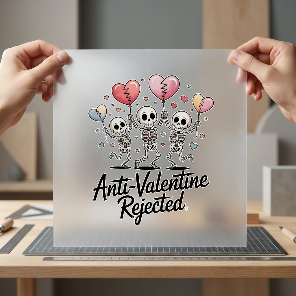Anti-valentine Rejected Skeletons Humorous Halloween Valentine Ready to Press DTF Transfer for Dtf