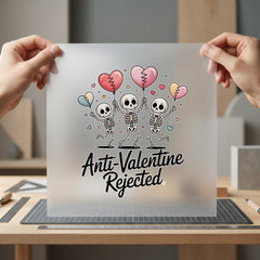 Anti-valentine Rejected Skeletons Humorous Halloween Valentine Ready to Press DTF Transfer for Dtf