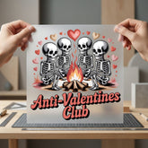Anti-valentines Club Skeletons Spooky Valentine Funny Ready to Press DTF Transfer for Dtf