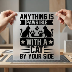 Anything Paws-ible Cat Lover Mom Dad Ready to Press DTF Transfer for Dtf