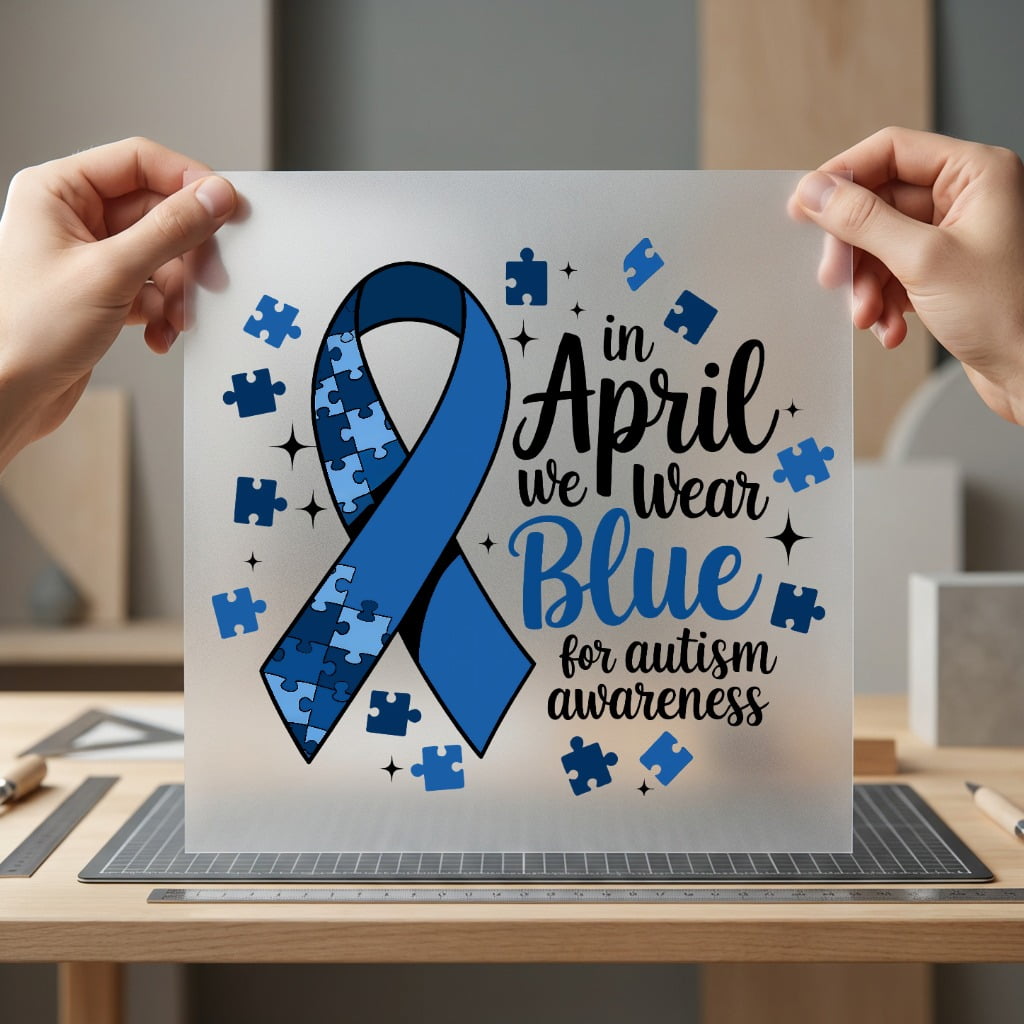 April Autism Awareness Puzzle Mom Dad Ready to Press DTF Transfer for Dtf