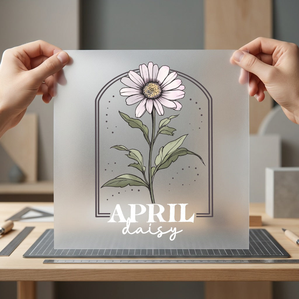 April Daisy Flower Botanical Spring Boho Ready to Press DTF Transfer for Dtf