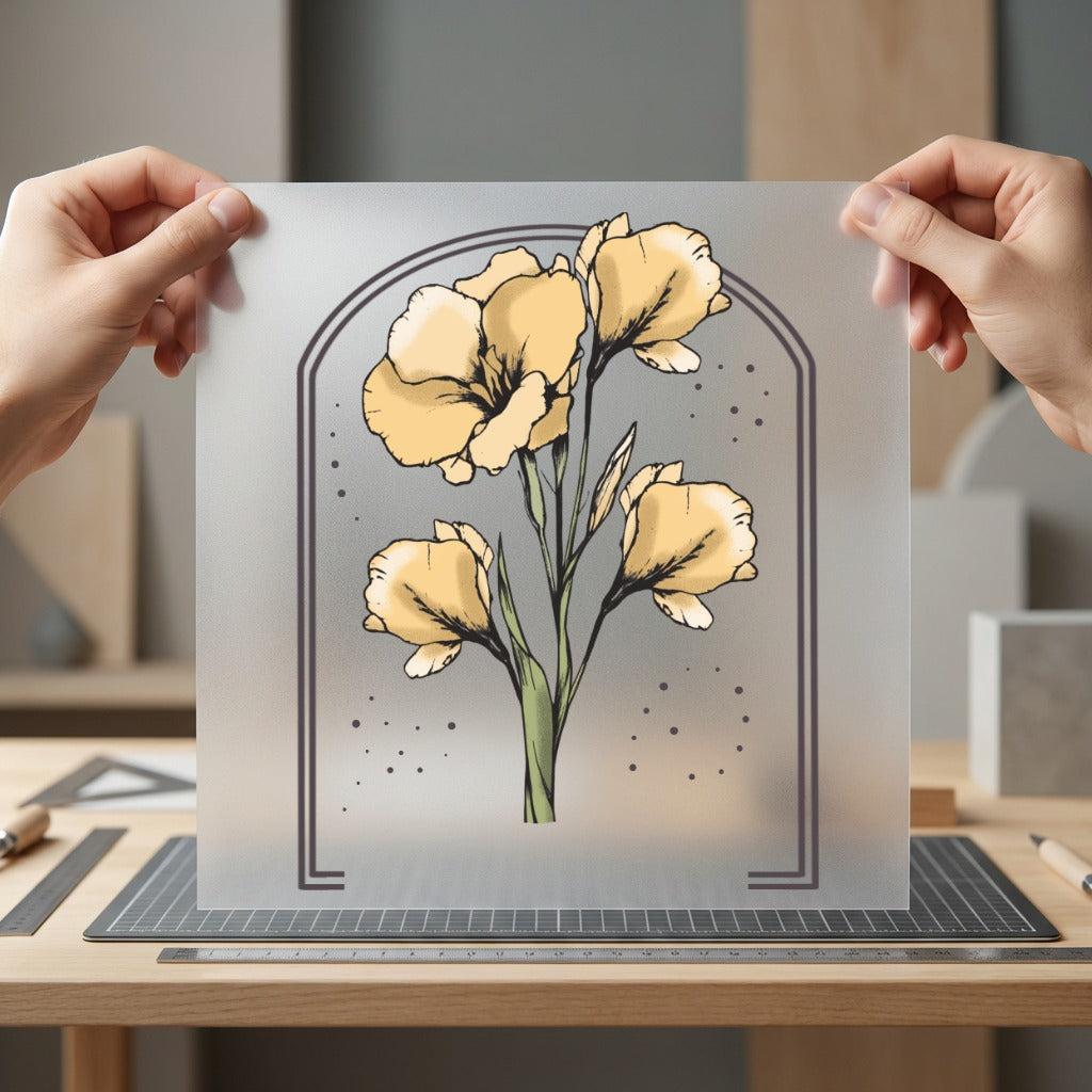 Arched Floral Bouquet Botanical Vintage Retro Ready to Press DTF Transfer for Dtf