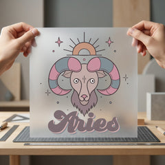 Aries Zodiac Ram Retro Vintage Retro Ready to Press DTF Transfer for Dtf